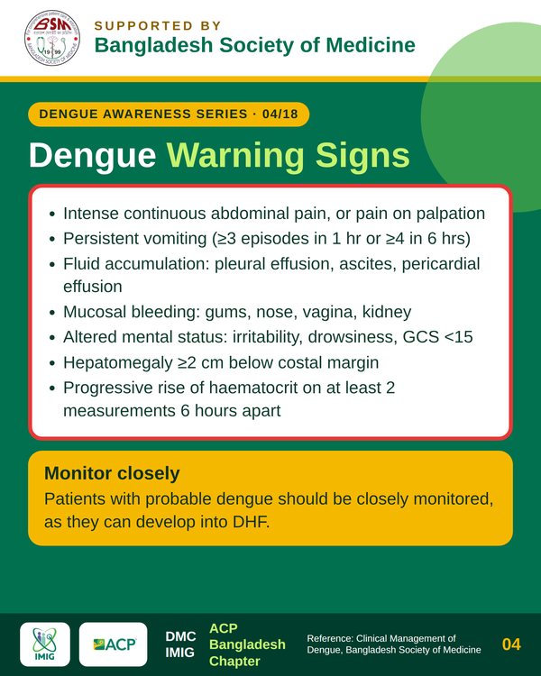 Dengue Warning Signs