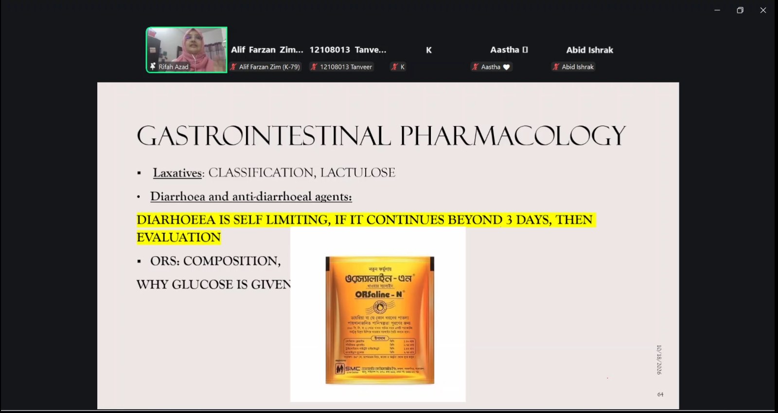 Gastrointestinal Pharmacology & ORS