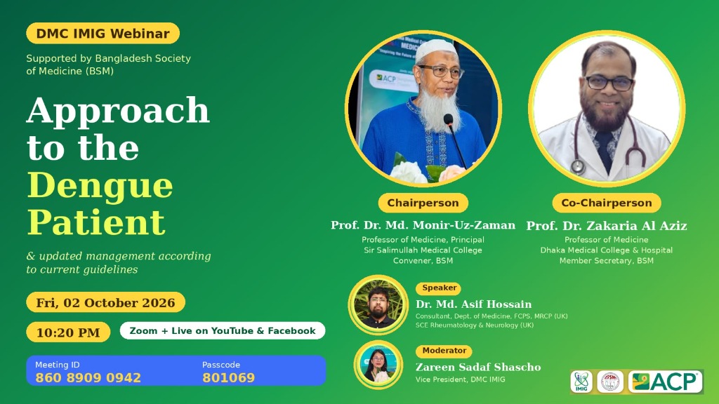 Clinical Webinar 'Approach to the Dengue Patient' Concludes with High Participation